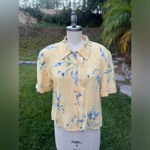 Vintage K Studio Yellow Floral Blouse